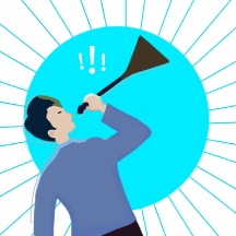 正版重要通知重点来了动态表情包正版卡通黄色喇叭趣味你点开呀公众号