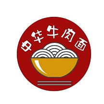 简约创意红色圆圈中华牛肉面logo