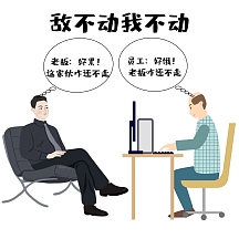 老板监工简约娱乐卡通创意表情包