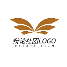 辩论社团logo棕色简约大气logo