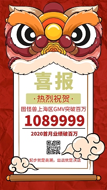 业绩破百万喜报创意手机海报