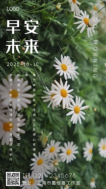 优雅摄影菊花背景早安日历日语日签海报