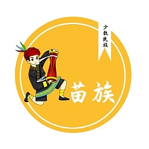 简约卡通几何少数苗族logo