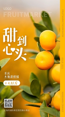 橘子促销海报