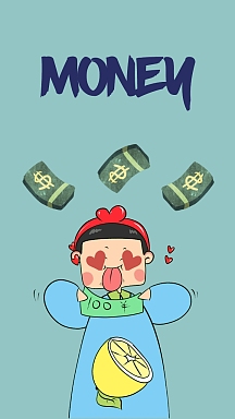 简约卡通人民币手机壁纸