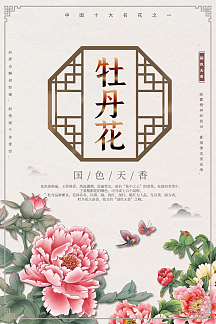 海报牡丹花