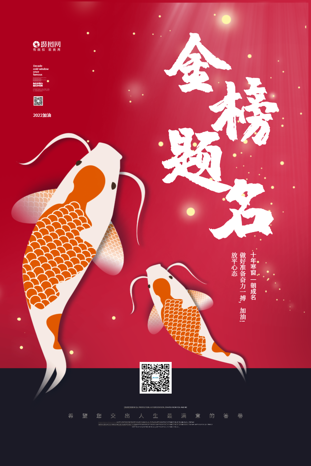 鱼跃龙门高考金榜题名宣传海报