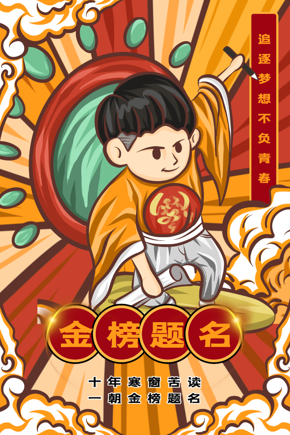 国潮风金榜题名海报