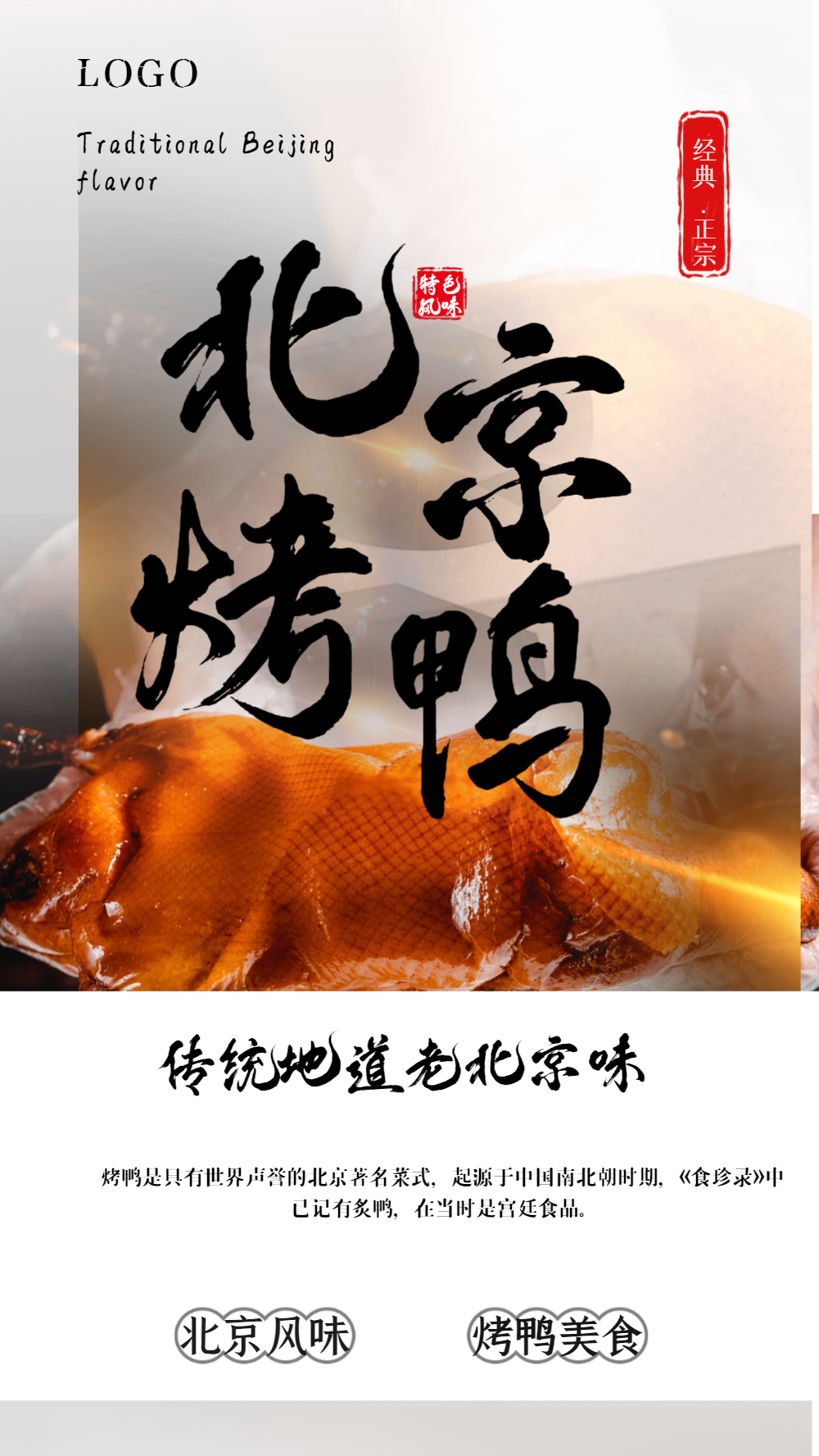 北京烤鸭摄影图海报