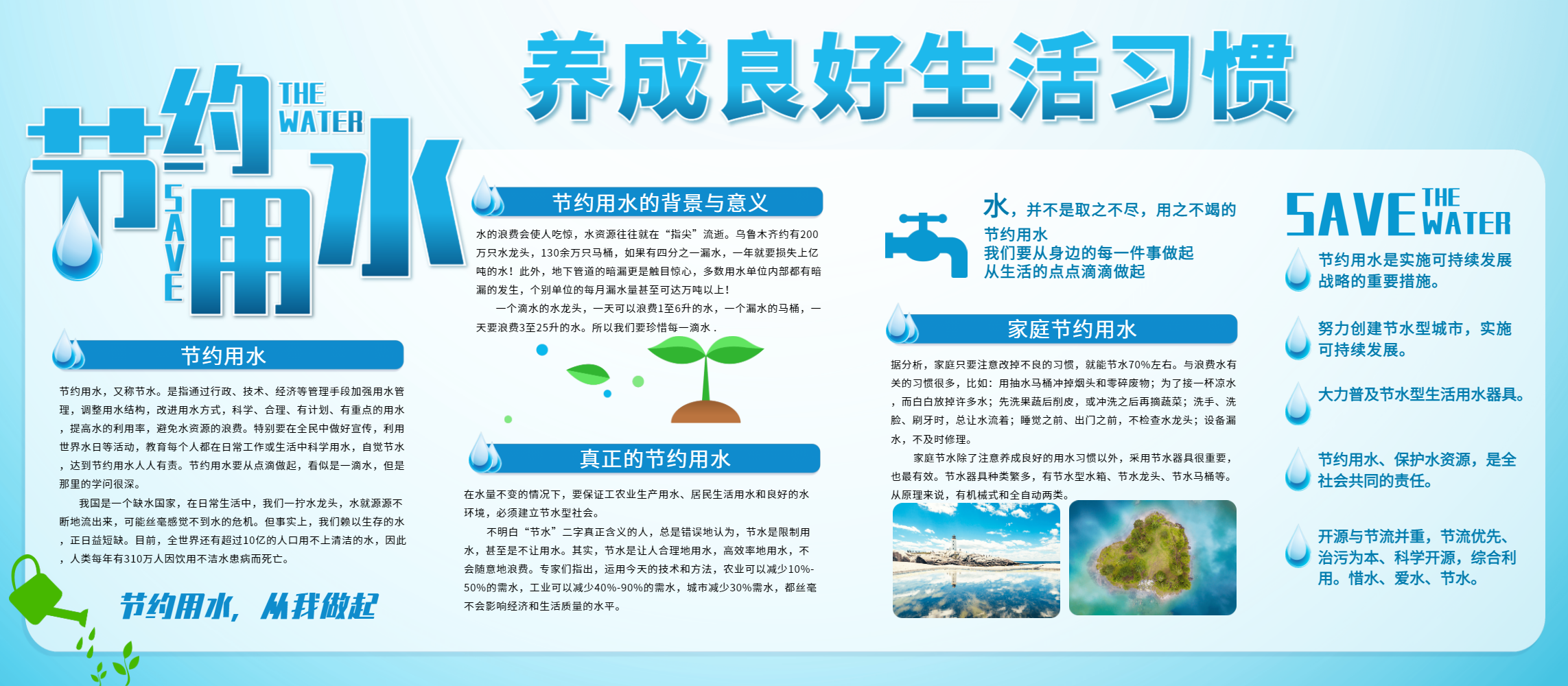 节约用水公益宣传展板