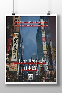 简约大气摄影风一起看世界宣传海报