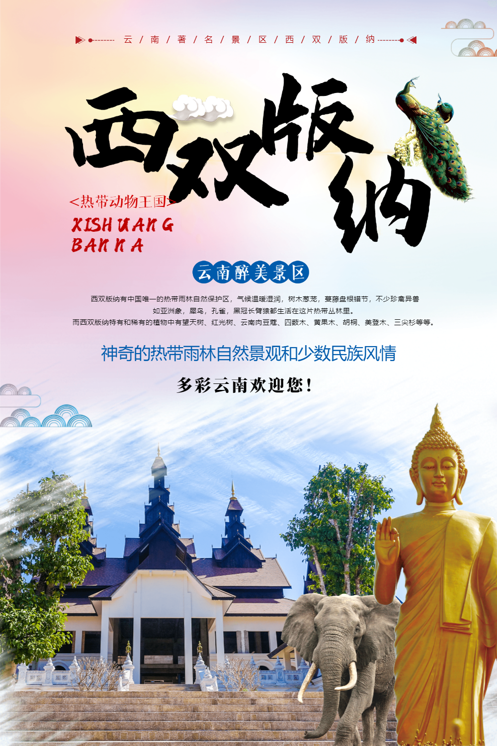 傣族泼水节民族文化展板正版原创中国风地产创意设计展板海报正版原创