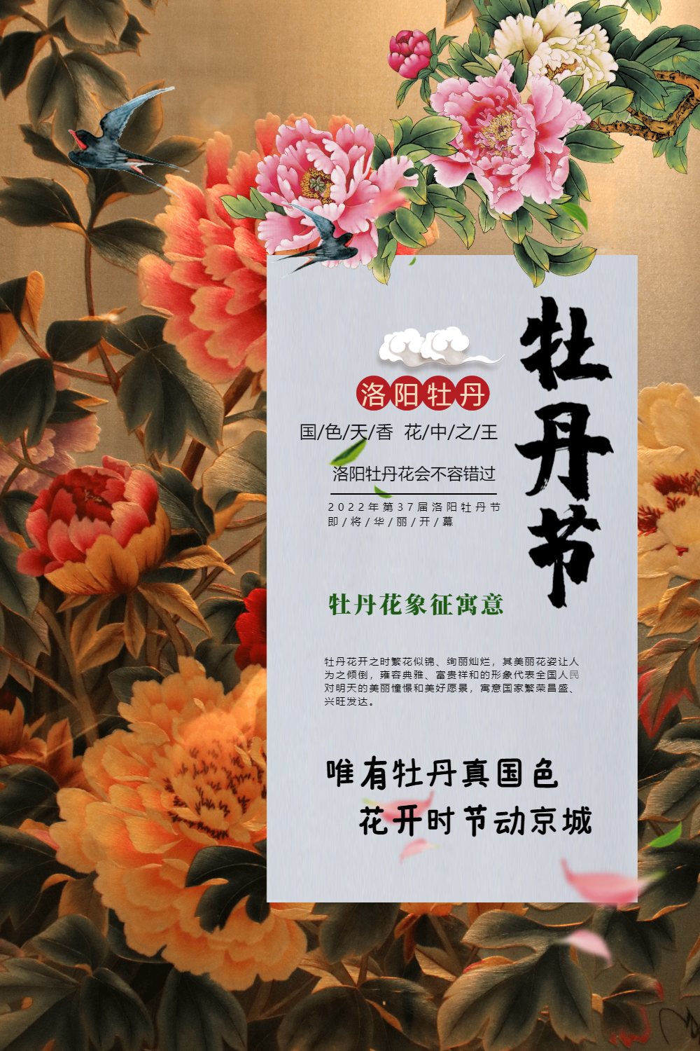 牡丹节中国风旅游海报设计