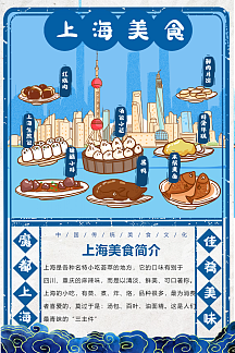 中国城市美食系列海报之上海