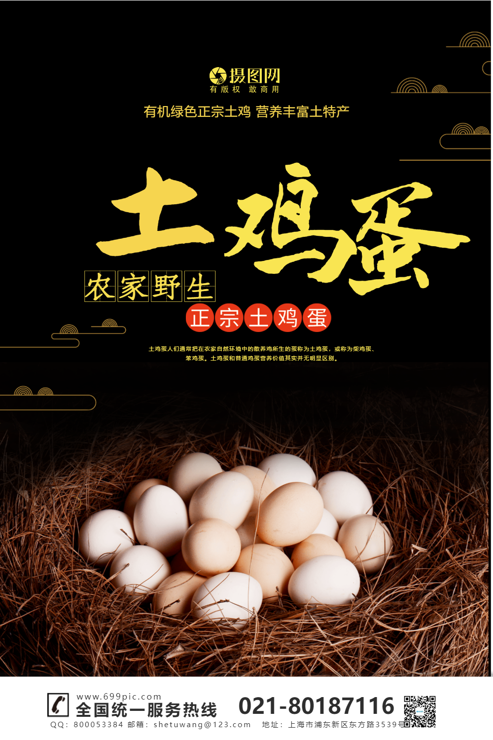 大气土鸡蛋宣传海报模板