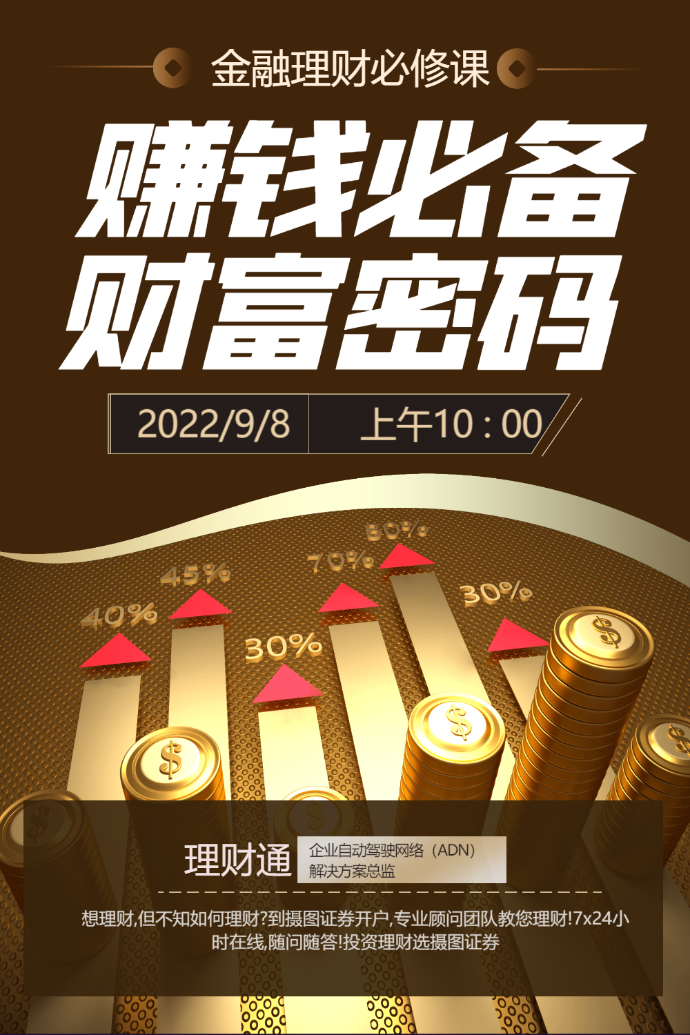 赚钱必备财富密码金融宣传海报